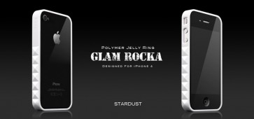 More Thing White Stardust Glam Rocka Jelly Ring iPhone 4 Bumper Case