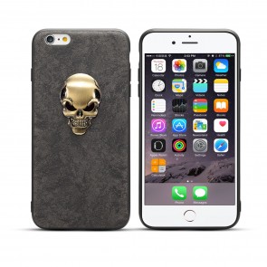 Skull Leather Case for iPhone X