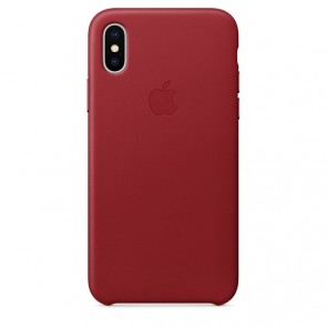 iPhone X Leather Case - Red