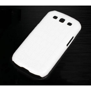 Vivi Design Handmade Premium White Crocodile Leather Case for Samsung Galaxy S3