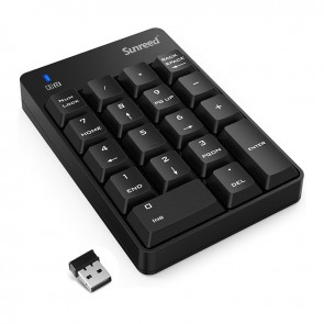 Numeric Keypad, Sunreed 19 Keys Wireless USB Number Pad Keyboard with 2.4G Mini USB Numeric Receiver