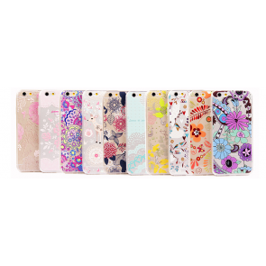 Ultra Thin Cute & Elegant Wonderland Flower Pattern iPhone 6 Plus 5.5 Jelly TPU Case