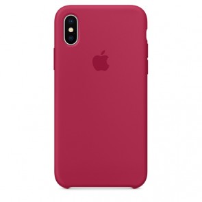 iPhone X Silicone Case - Rose Red