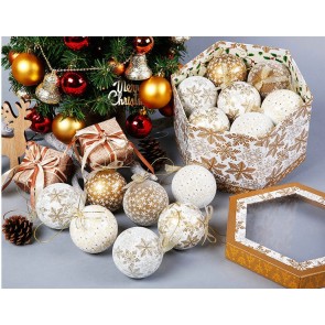 14 Elegant Christmas Tree Bulbs - Gold White