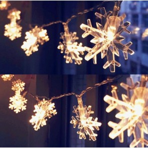 Snowflake Shape LED Christmas Lights - 5 Meters /  16 Feet