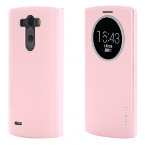 LG G3 Rock Quick Circle Leather Case Pink