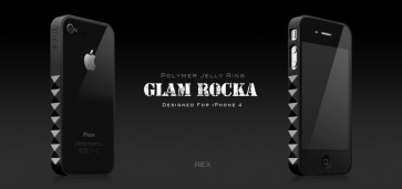 Mere Thing Black Rex Glam Rocka Jelly Ring iPhone 4 Bumper Case