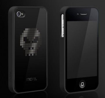 Mere Cubic Sort Eksklusiv Kollektion TPU Taske til iPhone 4 / 4S - Skull