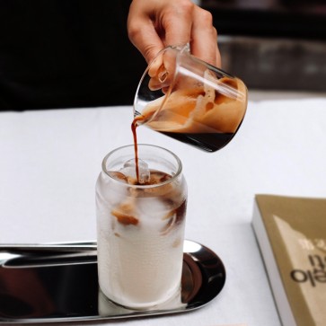 Set of 2 Café Barista Heat Resistant Milk Jar Espresso Glass for Ice Latte Coffee Dirty